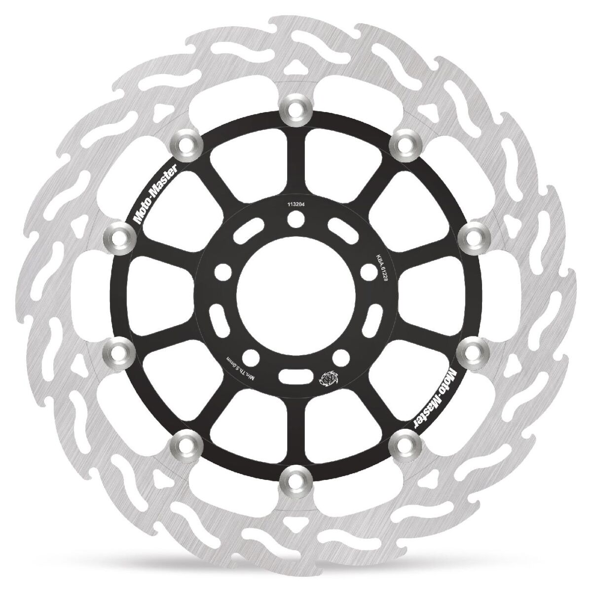 MOTO-MASTER BRAKE ROTOR FLOATING FLAME BLACK 113204