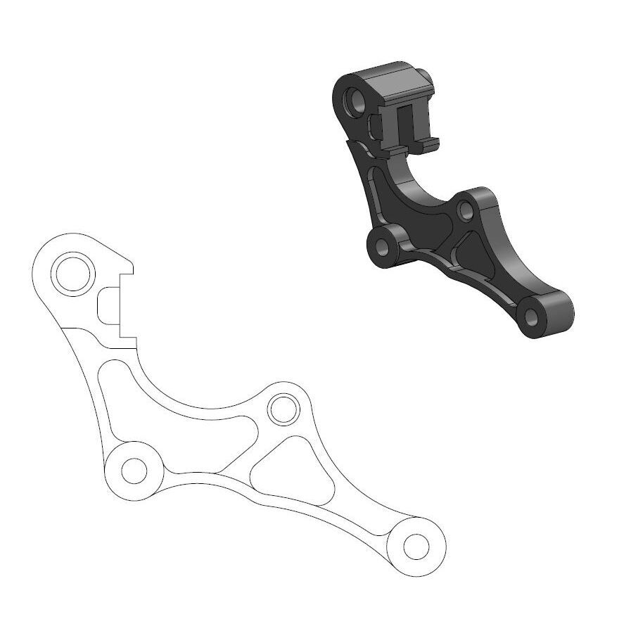 MOTO-MASTER BRAKE CALIPER ADAPTER SUPERMOTO STREET 320mm 211119
