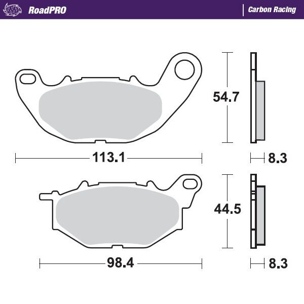 MOTO-MASTER BRAKE PAD CARBON RACING ROADPRO 412506