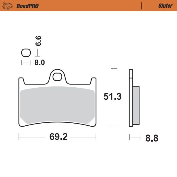 MOTO-MASTER BRAKE PAD ROADPRO SINTER 402801