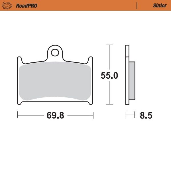 MOTO-MASTER BRAKE PAD ROADPRO SINTER 402401