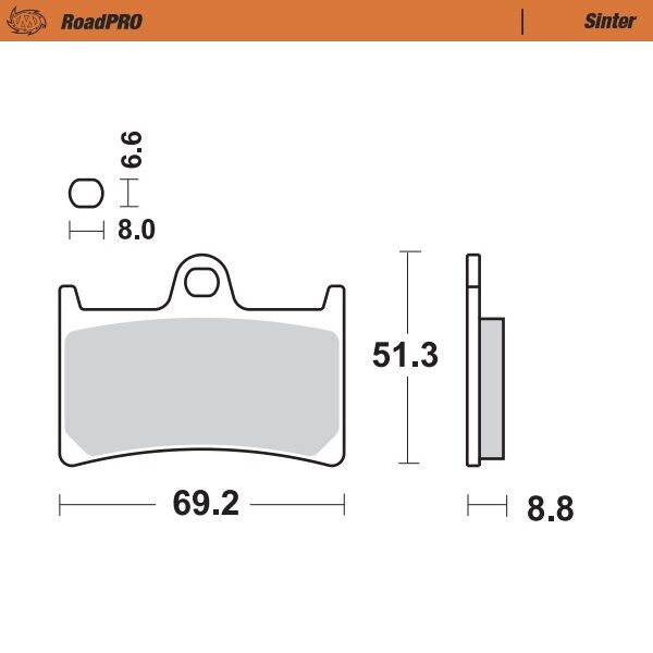 MOTO-MASTER BRAKE PAD ROADPRO SINTER SCOOTER 401403