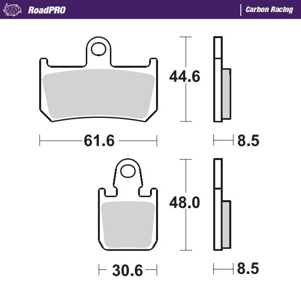 MOTO-MASTER BRAKE PAD ROADPRO CARBON RACING 406906