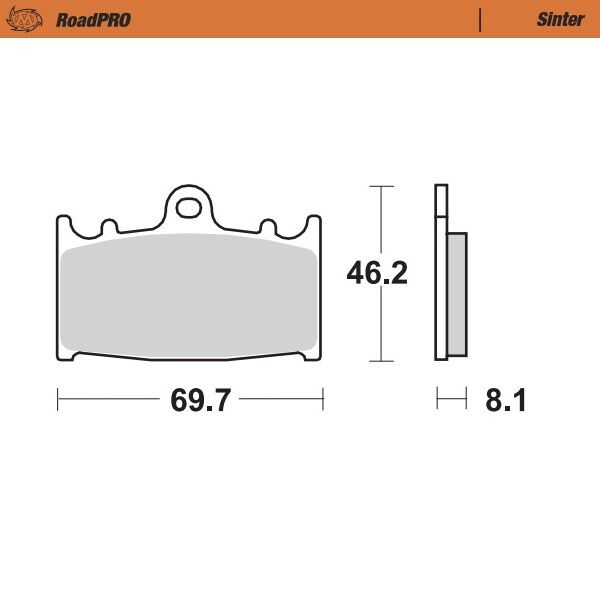 MOTO-MASTER BRAKE PAD ROADPRO SINTER 402701