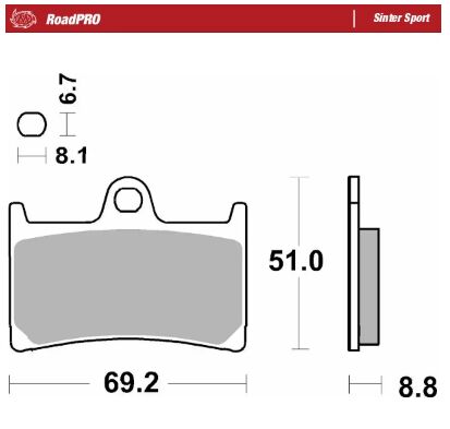 MOTO-MASTER BRAKE PAD ROADPRO SINTER SPORT 402805