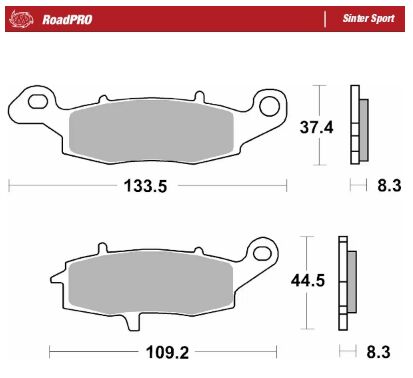 MOTO-MASTER BRAKE PAD ROADPRO SINTER SPORT 404105