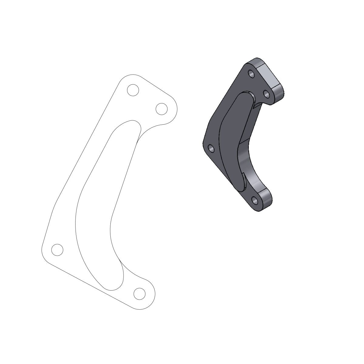 MOTO-MASTER RELOCATION BRACKET BRAKE CALIPER SM RACING 320MM 211034