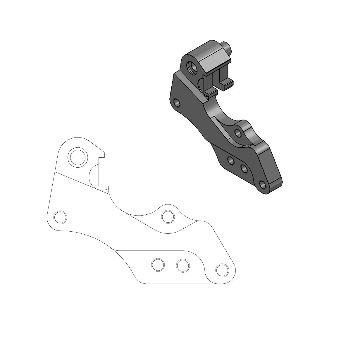 MOTO-MASTER RELOCATION BRACKET BRAKE CALIPER RALLY/DAKAR 298MM 211042