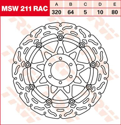 TRW BRAKE ROTOR FLOATING 320 RAC-DESIGN MSW211RAC