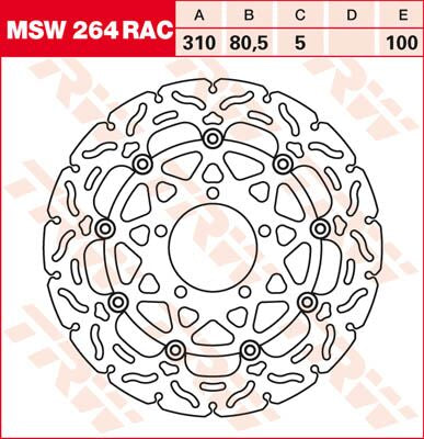 TRW BRAKE ROTOR FLOATING 310 RAC-DESIGN MSW264RAC