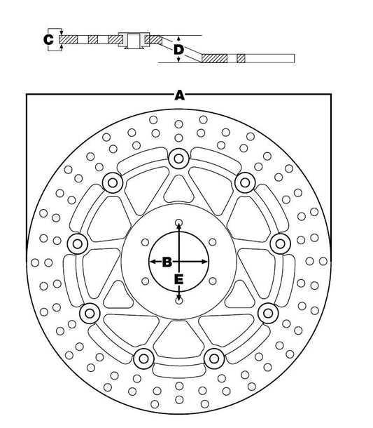 TRW BRAKE ROTOR NON-FLOATING SWING-DESIGN RIGHT MST500SWR