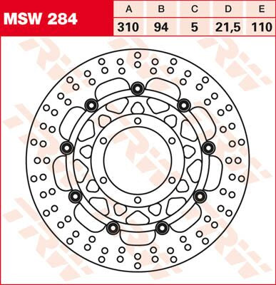 TRW BRAKE ROTOR FLOATING ROUND MSW284