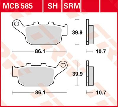 TRW BRAKE PAD ALLROUND ORGANIC MCB585