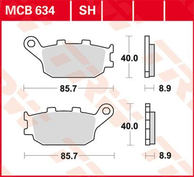 TRW BRAKE PAD ALLROUND ORGANIC MCB634
