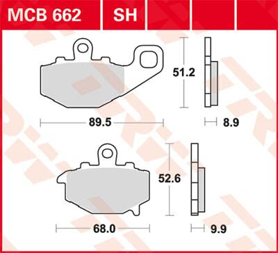 TRW BRAKE PAD ALLROUND ORGANIC MCB662