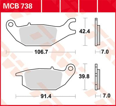 TRW BRAKE PAD ALLROUND ORGANIC MCB738