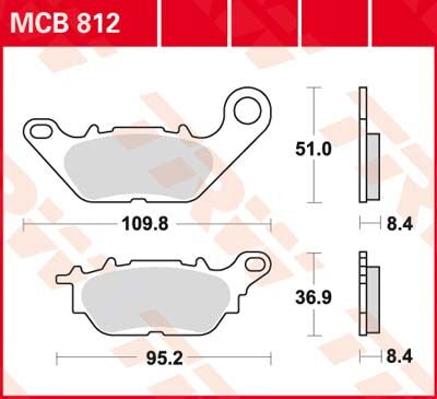 TRW BRAKE PAD ALLROUND ORGANIC STANDARD MCB812