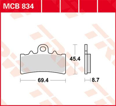 TRW BRAKE PAD ALLROUND ORGANIC STANDARD MCB834