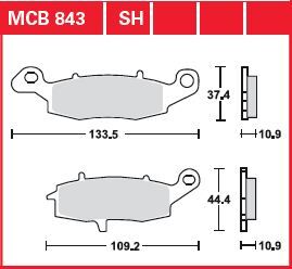 TRW BRAKE PAD ALLROUND ORGANIC STANDARD MCB843