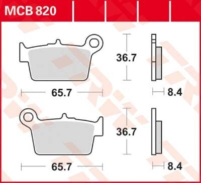 TRW BRAKE PAD ALLROUND ORGANIC STANDARD MCB820