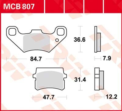 TRW BRAKE PAD ALLROUND ORGANIC STANDARD MCB807