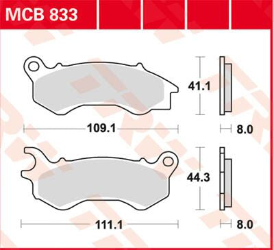 TRW BRAKE PAD EC-ORGANIC SCOOTER MCB833EC