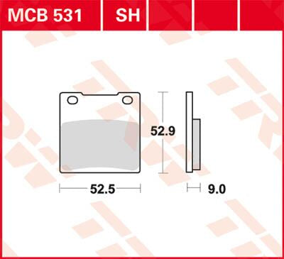 TRW BRAKE PAD SH SINTER PERFORMANCE MCB531SH