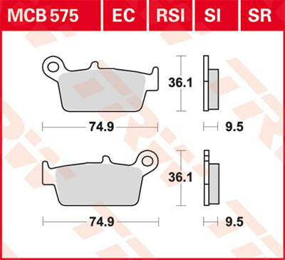 TRW BRAKE PAD SI SINTER OFFROAD MCB575SI