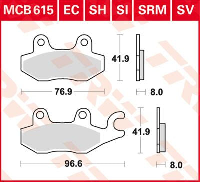 TRW BRAKE PAD SI SINTER OFFROAD MCB615SI
