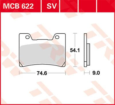 TRW BRAKE PAD SV SINTER PERFORMANCE STREET MCB622SV