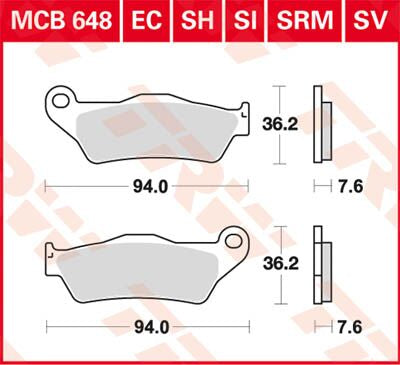 TRW BRAKE PAD SI SINTER OFFROAD MCB648SI