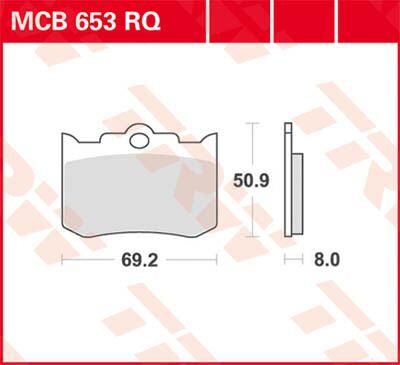 TRW BRAKE PAD RQ ORGANIC SPORT MCB653RQ