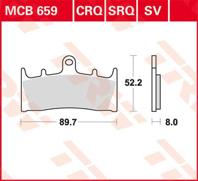 TRW BRAKE PAD SV SINTER PERFORMANCE STREET MCB659SV