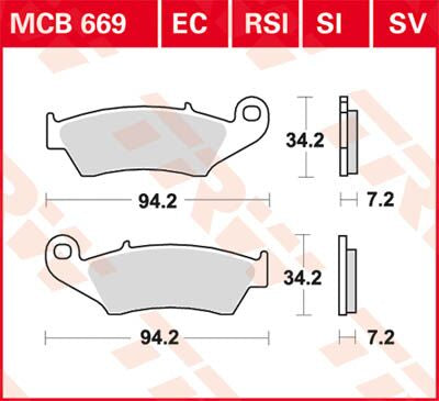 TRW BRAKE PAD SI SINTER OFFROAD MCB669SI