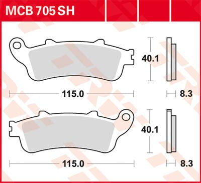 TRW BRAKE PAD SH SINTER PERFORMANCE STREET & ROAD TRACKS MCB705SH