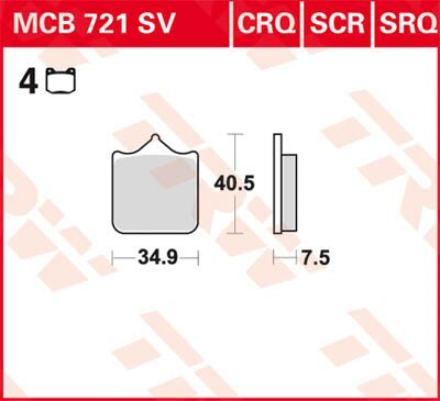 TRW BRAKE PAD CRQ HYPER-CARBON RACING MCB721CRQ
