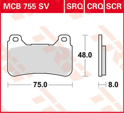 TRW BRAKE PAD SV SINTER PERFORMANCE STREET MCB755SV