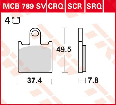 TRW BRAKE PAD SV SINTER PERFORMANCE STREET MCB789SV