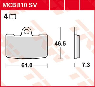 TRW BRAKE PAD SV SINTER PERFORMANCE STREET MCB810SV