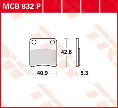 TRW BRAKE PAD P ORGANIC PARKING BRAKE MCB832P