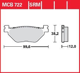 TRW BRAKE PAD SRM SINTER SCOOTER >125 MCB722SRM