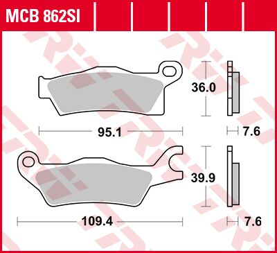 TRW BRAKE PAD SI SINTER OFFROAD MCB862SI
