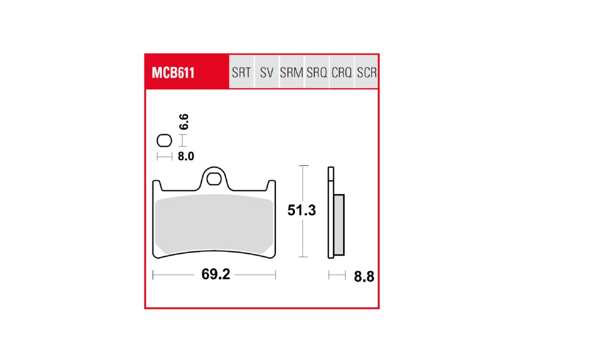 TRW BRAKE PAD TRQ SINTER RACE MCB611TRQ
