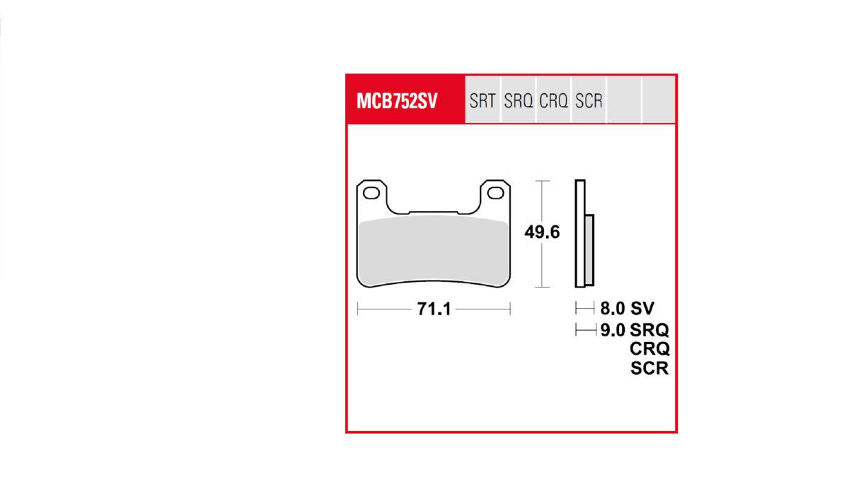 TRW BRAKE PAD TRQ SINTER RACE MCB752TRQ