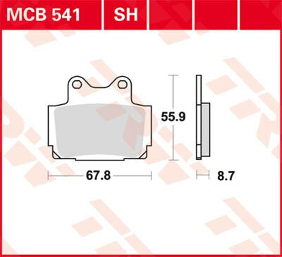 TRW BRAKE PAD ALLROUND ORGANIC STANDARD MCB541