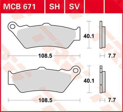 TRW BRAKE PAD ALLROUND ORGANIC STANDARD MCB671