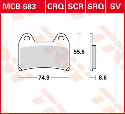 TRW BRAKE PAD ALLROUND ORGANIC STANDARD MCB683