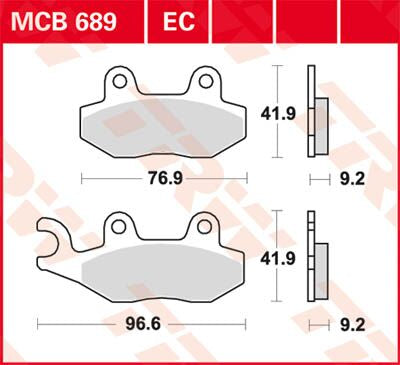 TRW BRAKE PAD ALLROUND ORGANIC STANDARD MCB689