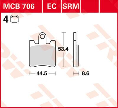 TRW BRAKE PAD ALLROUND ORGANIC STANDARD MCB706