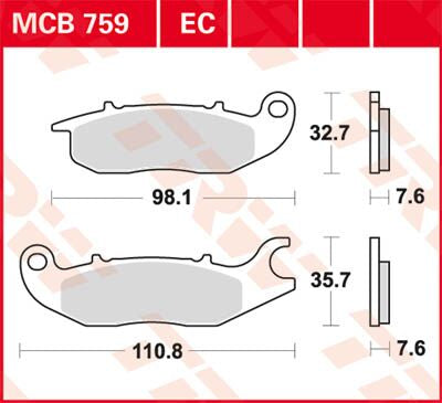 TRW BRAKE PAD ALLROUND ORGANIC STANDARD MCB759